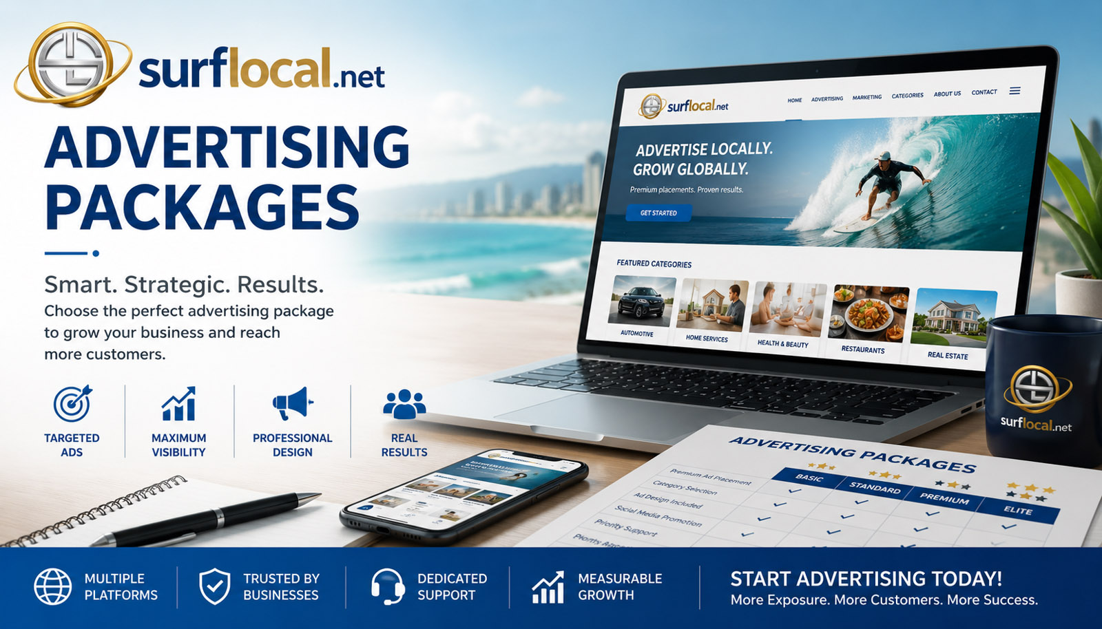 Surflocal 2026 advertising pricing overview
